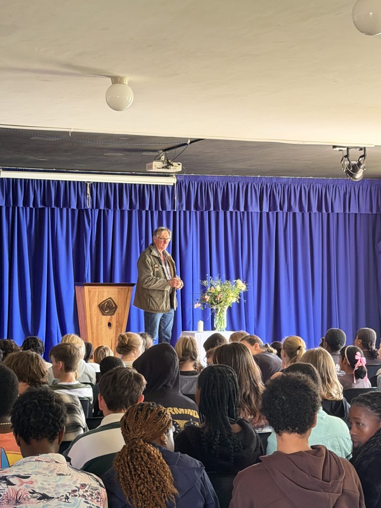 The Founders Day assembly in the school hall
