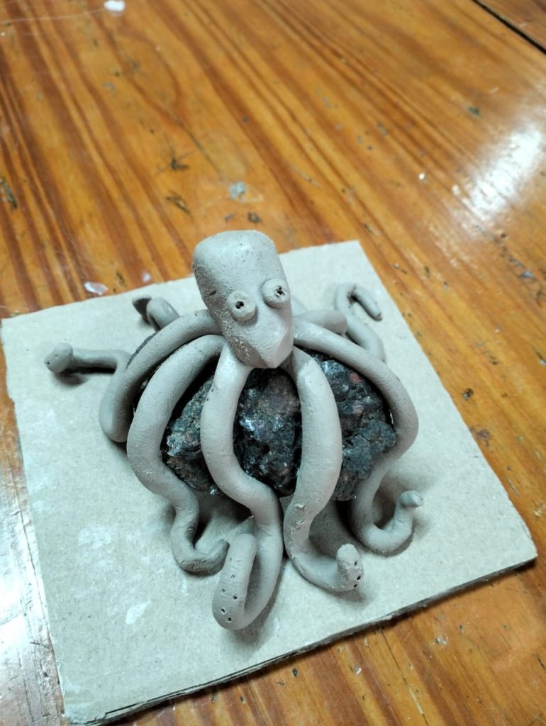 A clay octopus sculpted by a Class 4 pupil